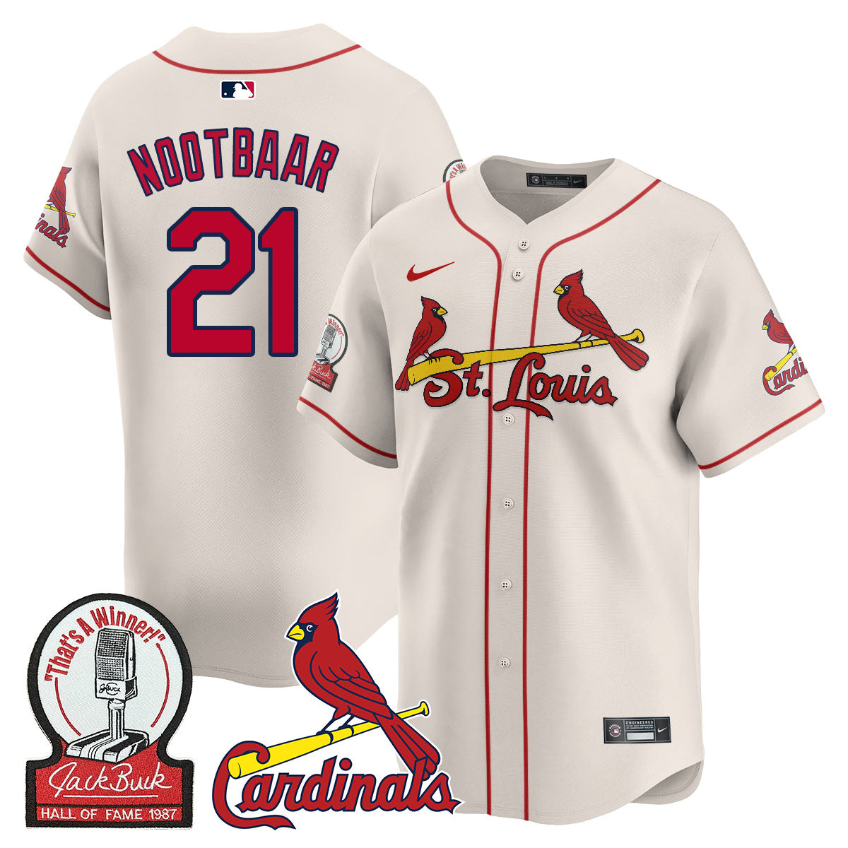 St. Louis Cardinals Jack Buck Limited Jersey - All Stitched