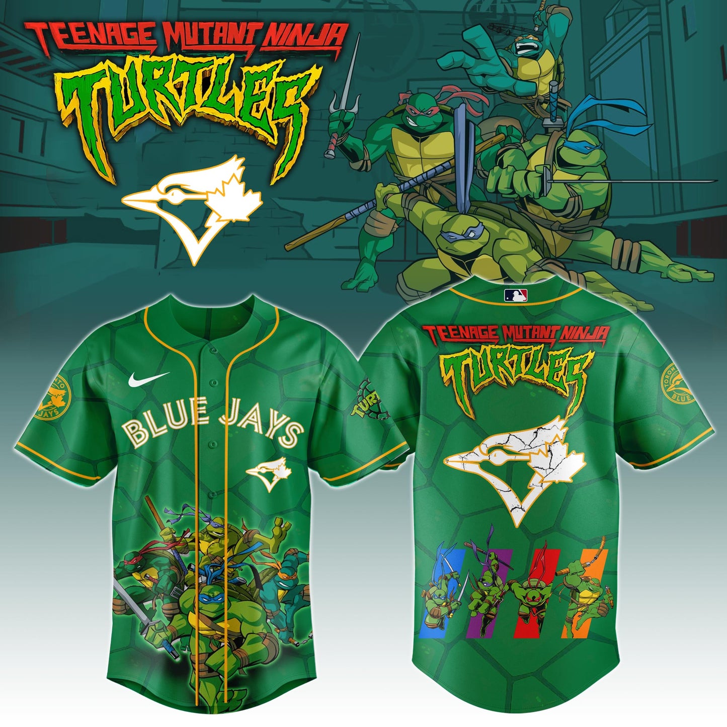 . Toronto Blue Jays x Ninja Turtles Night Game Limited Edition Jersey 2025