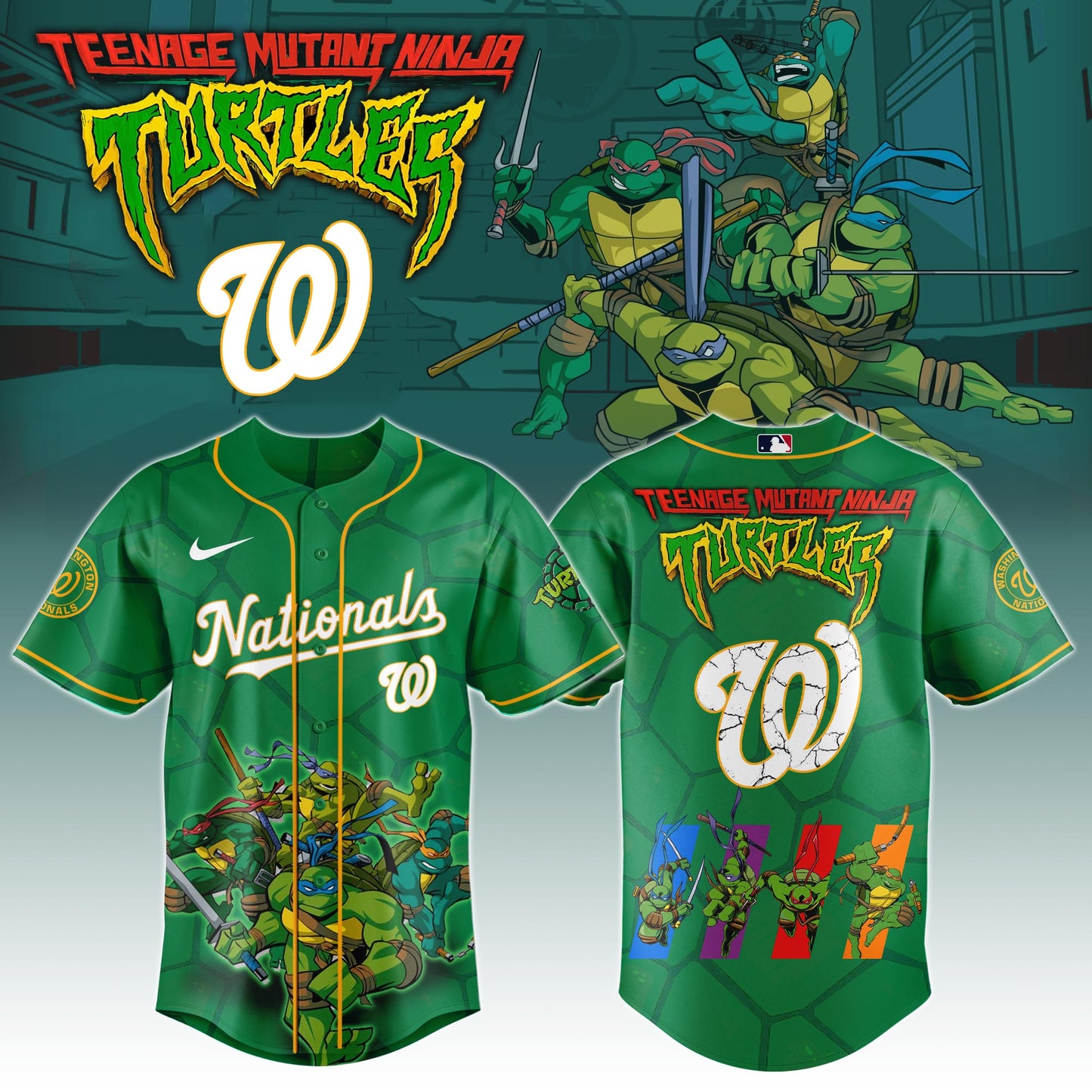 . Washington Nationals x Ninja Turtles Night Game Limited Edition Jersey 2025