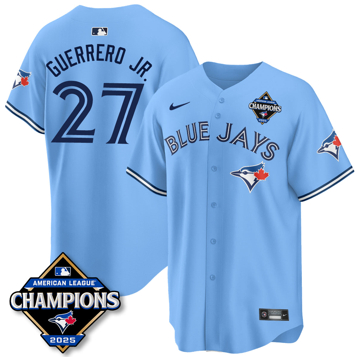 Toronto Blue Jays 2025 American League Champions Jersey - All Stitched