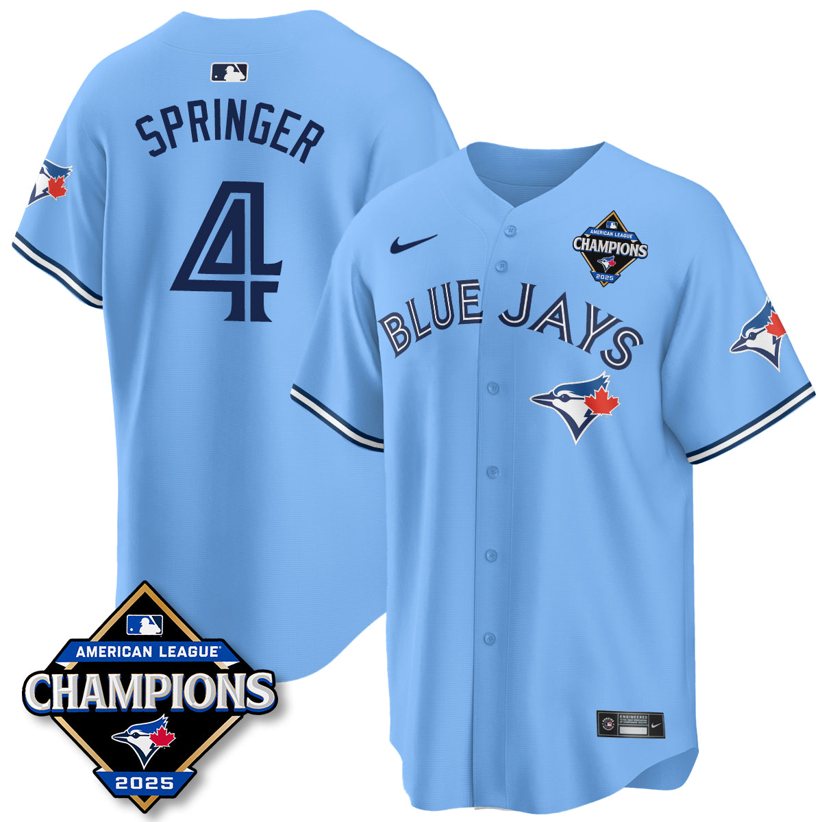 Toronto Blue Jays 2025 American League Champions Jersey - All Stitched
