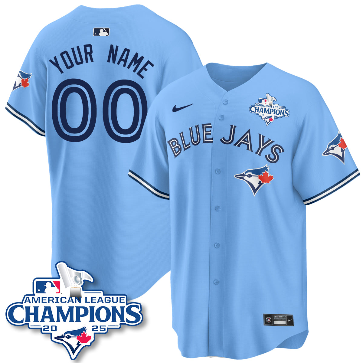 Toronto Blue Jays 2025 American League Champions Jersey - All Stitched
