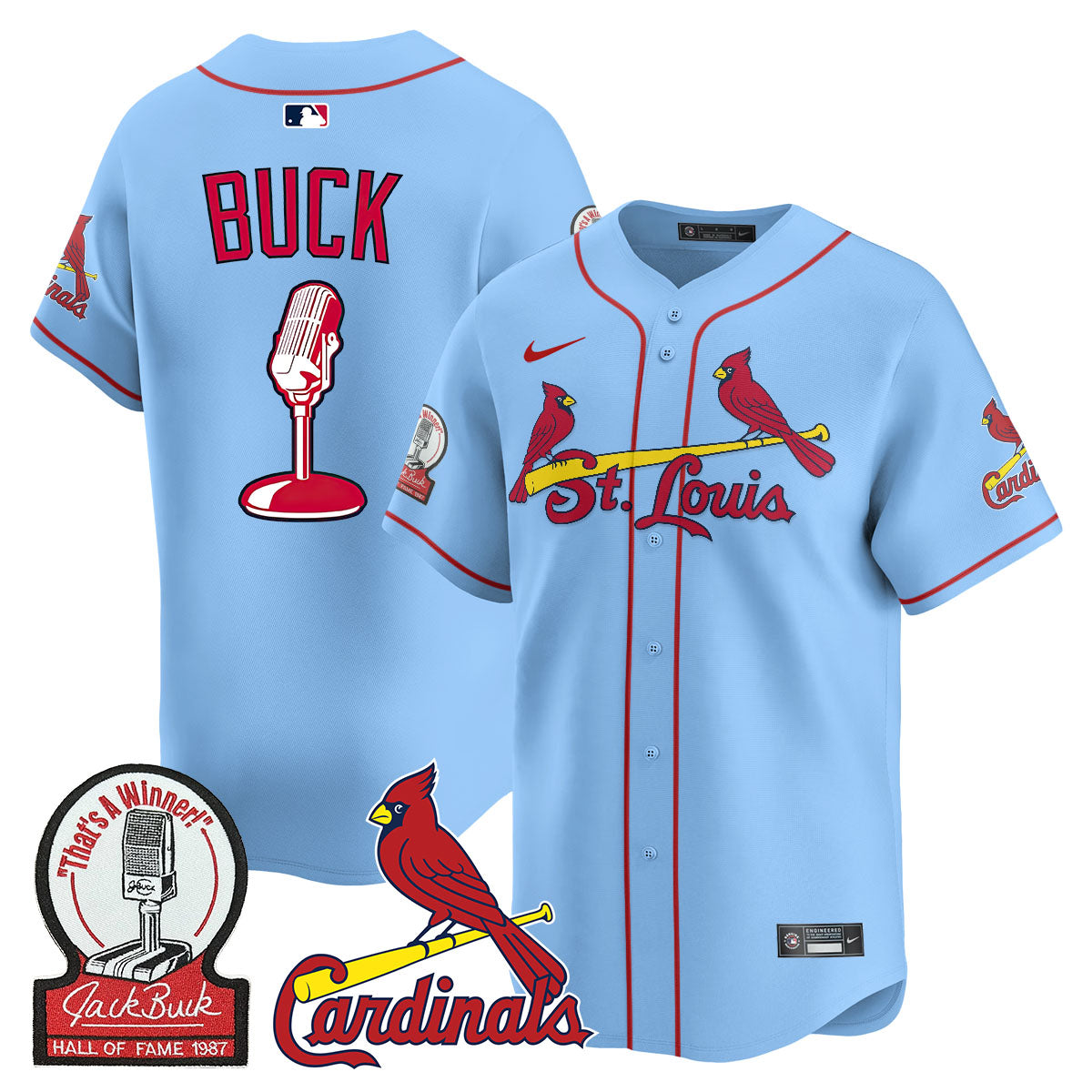 St. Louis Cardinals Jack Buck Limited Jersey - All Stitched