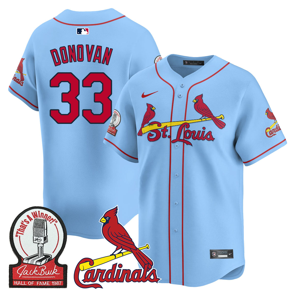 St. Louis Cardinals Jack Buck Limited Jersey - All Stitched
