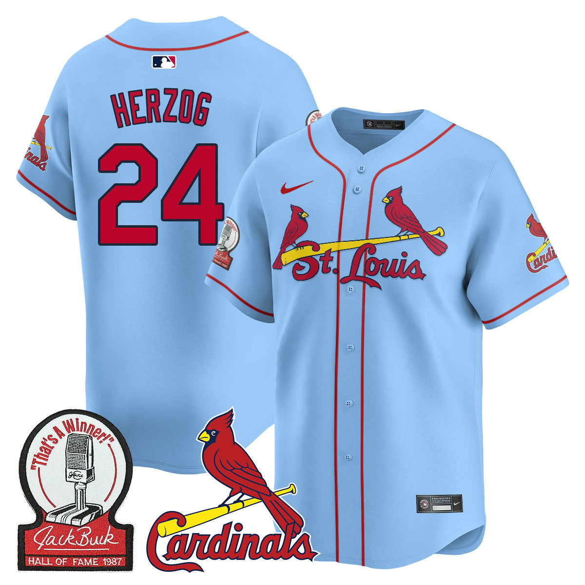 St. Louis Cardinals Jack Buck Limited Jersey - All Stitched