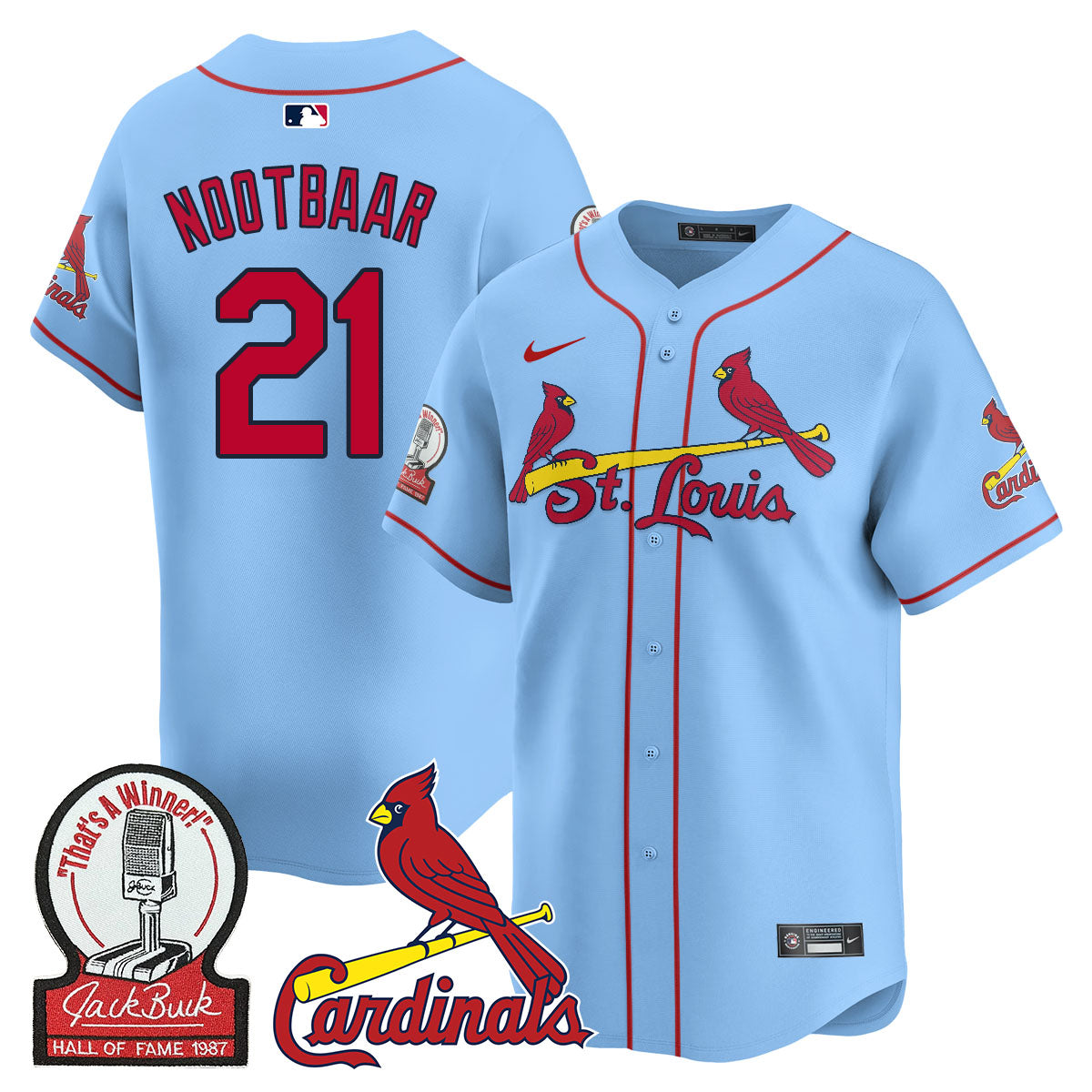 St. Louis Cardinals Jack Buck Limited Jersey - All Stitched