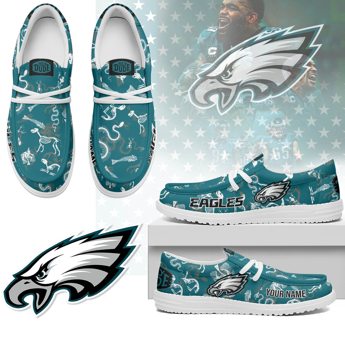 Philadelphia Eagles Halloween Hey Dude Shoes