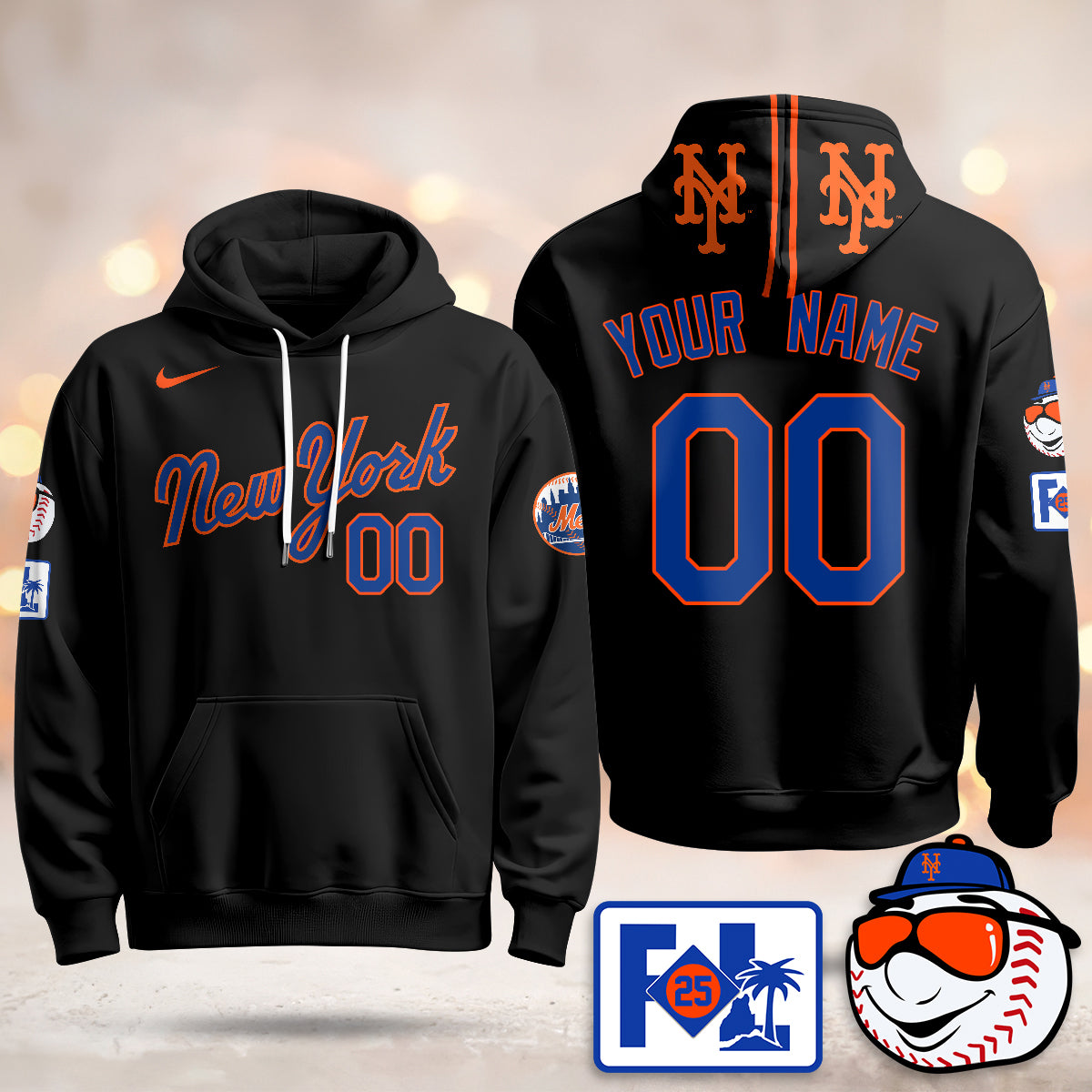 New York Mets Blue Road 2025 Custom Hoodie - All Stitched