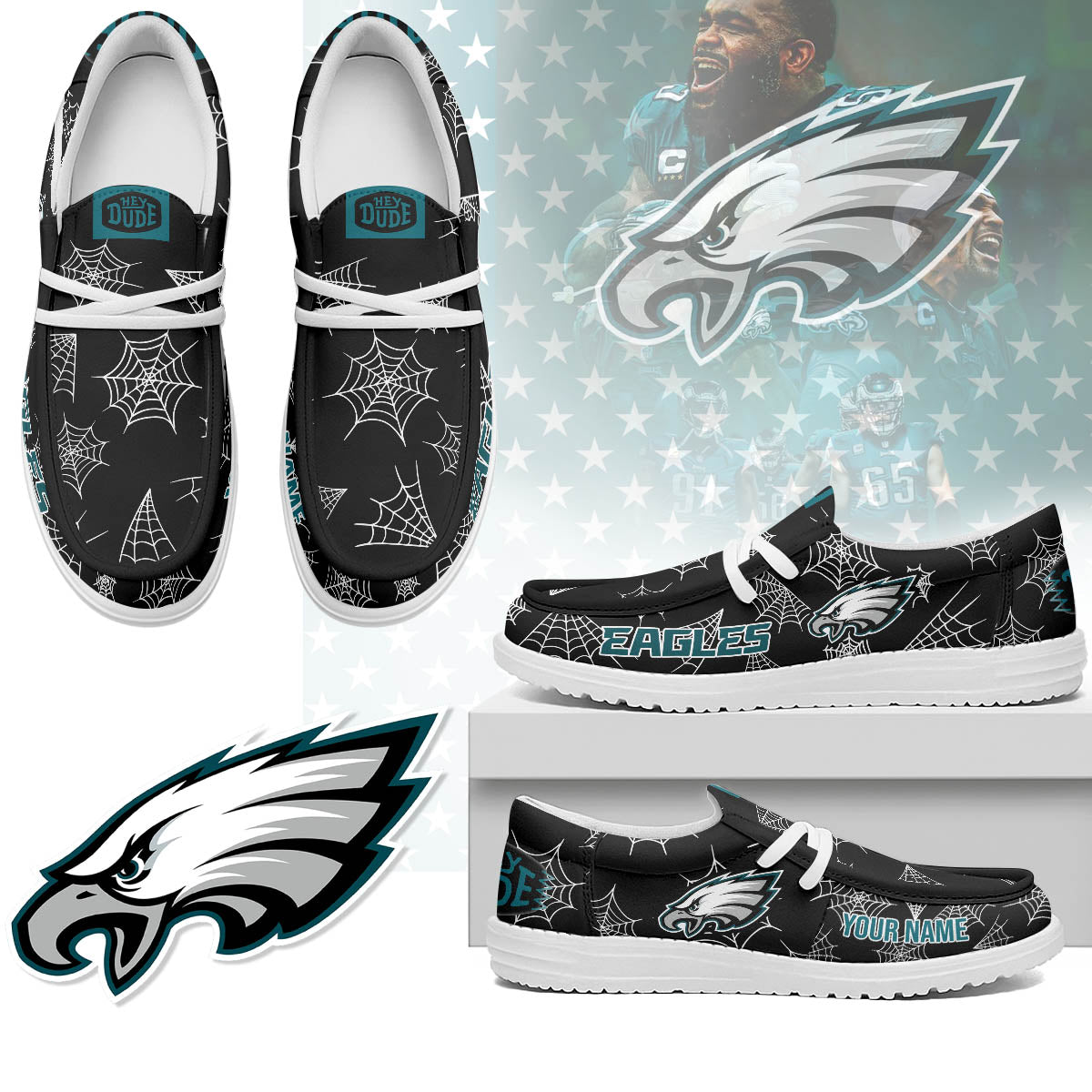 Philadelphia Eagles Halloween Hey Dude Shoes
