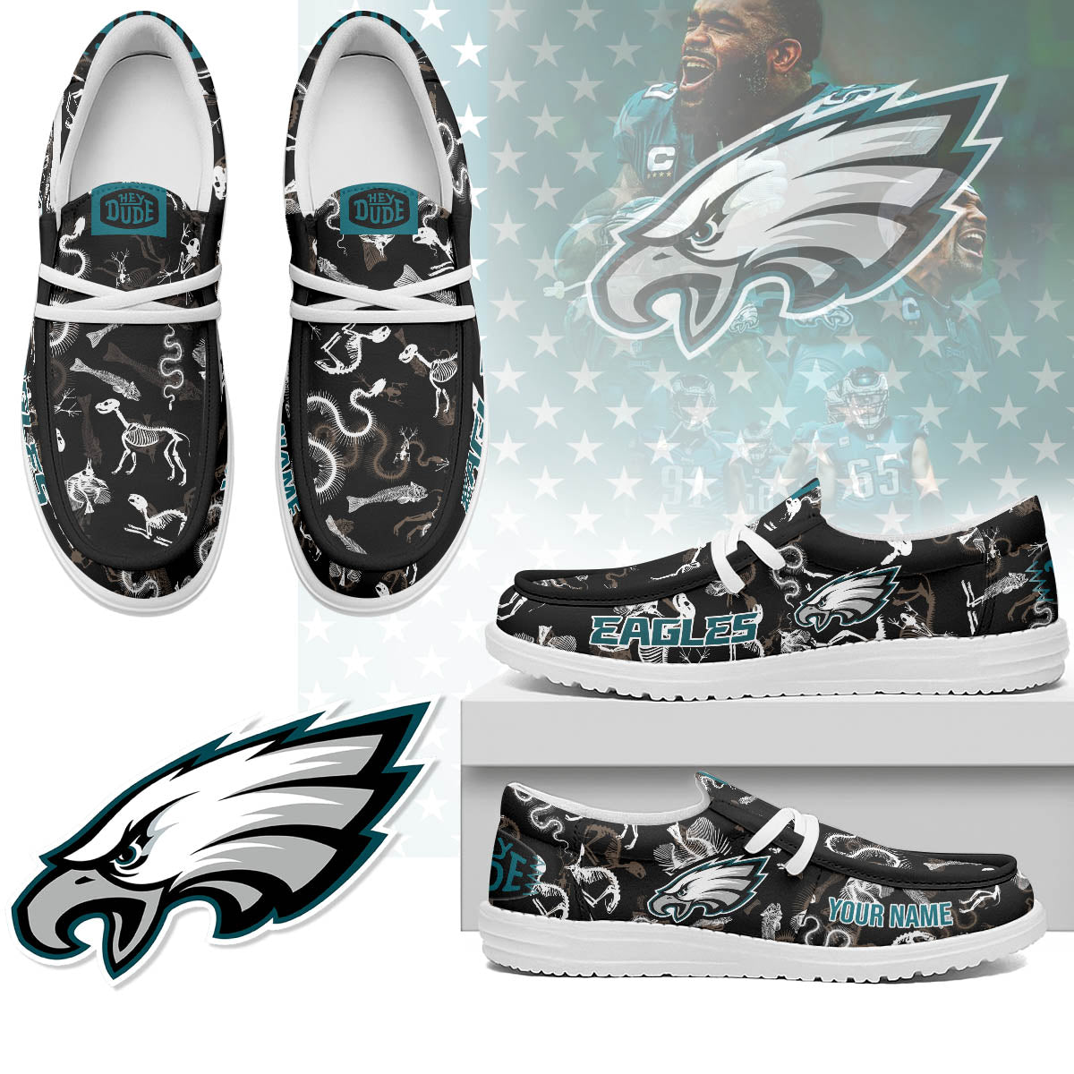 Philadelphia Eagles Halloween Hey Dude Shoes