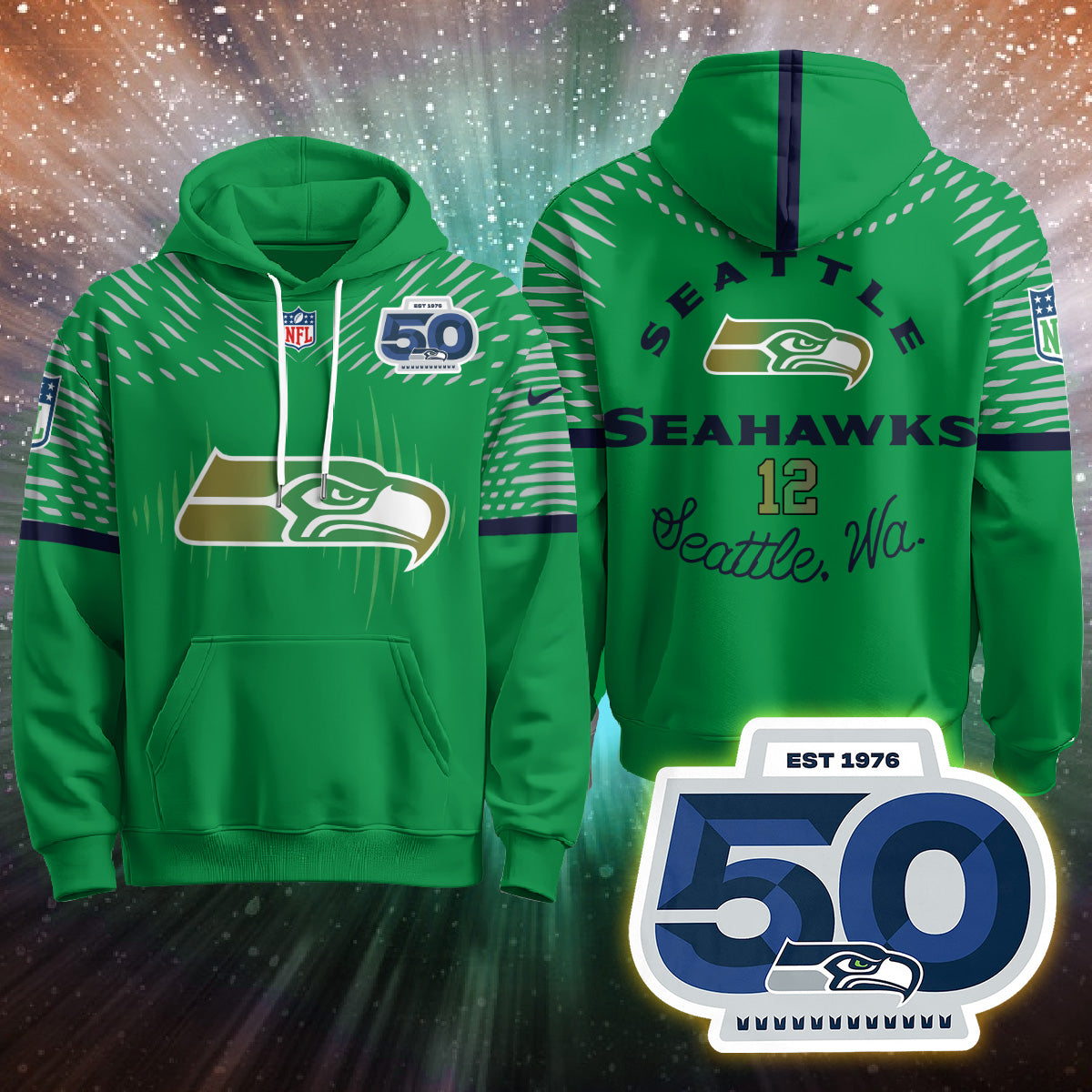 Seattle Seahawks Rivalries Vapor Limited Custom Hoodie - Printed
