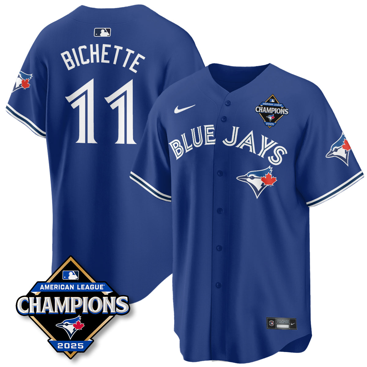 Toronto Blue Jays 2025 American League Champions Jersey - All Stitched