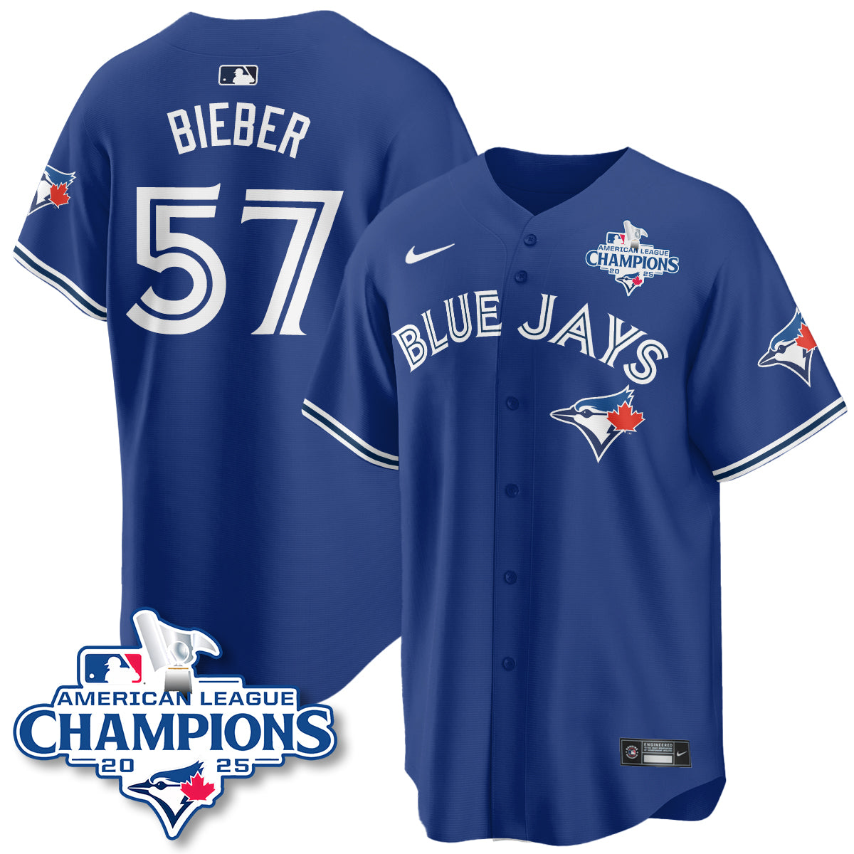 Toronto Blue Jays 2025 American League Champions Jersey - All Stitched