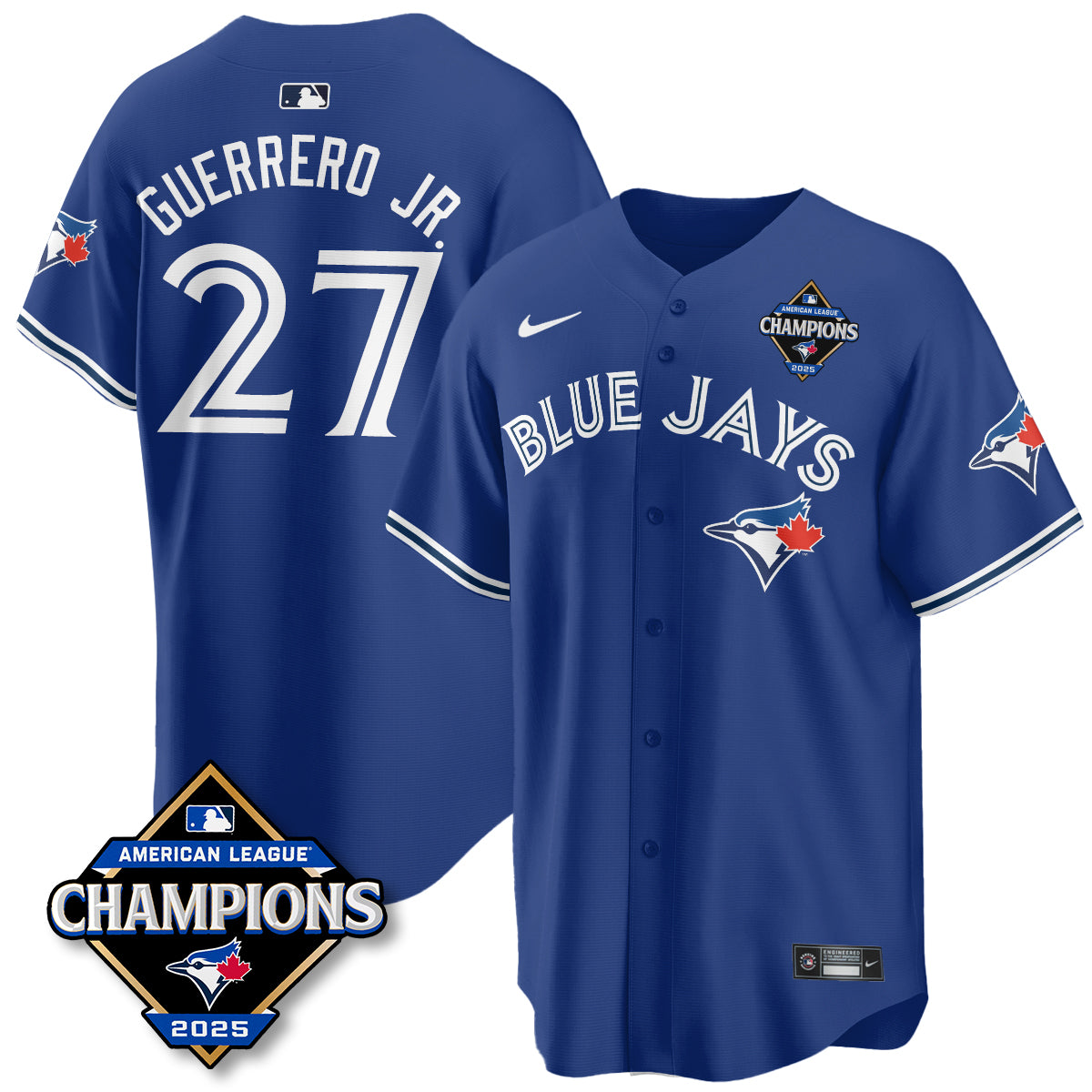 Toronto Blue Jays 2025 American League Champions Jersey - All Stitched