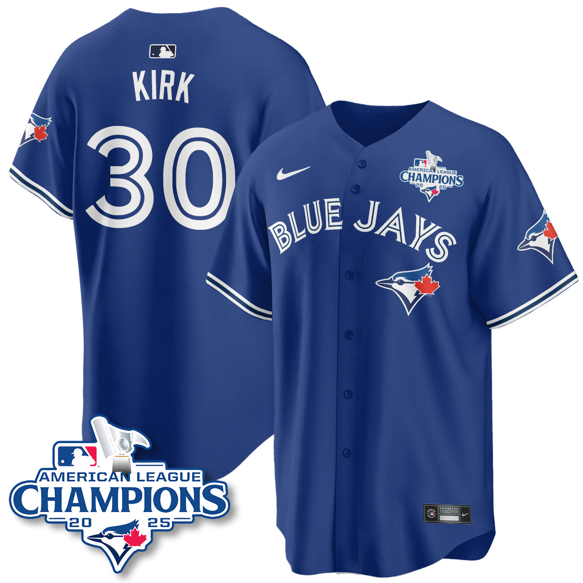 Toronto Blue Jays 2025 American League Champions Jersey - All Stitched