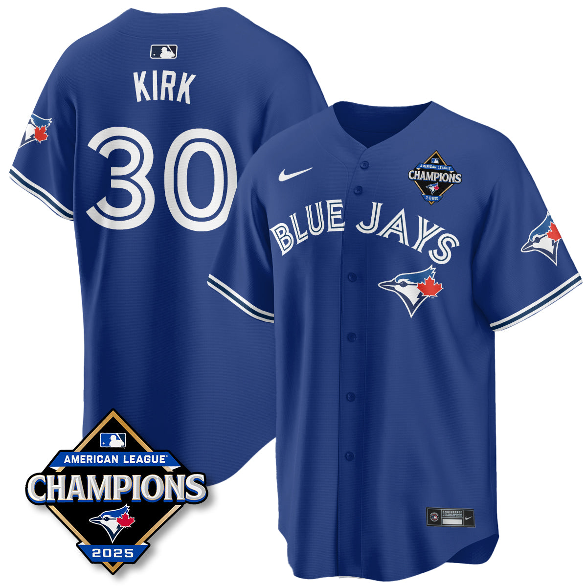 Toronto Blue Jays 2025 American League Champions Jersey - All Stitched