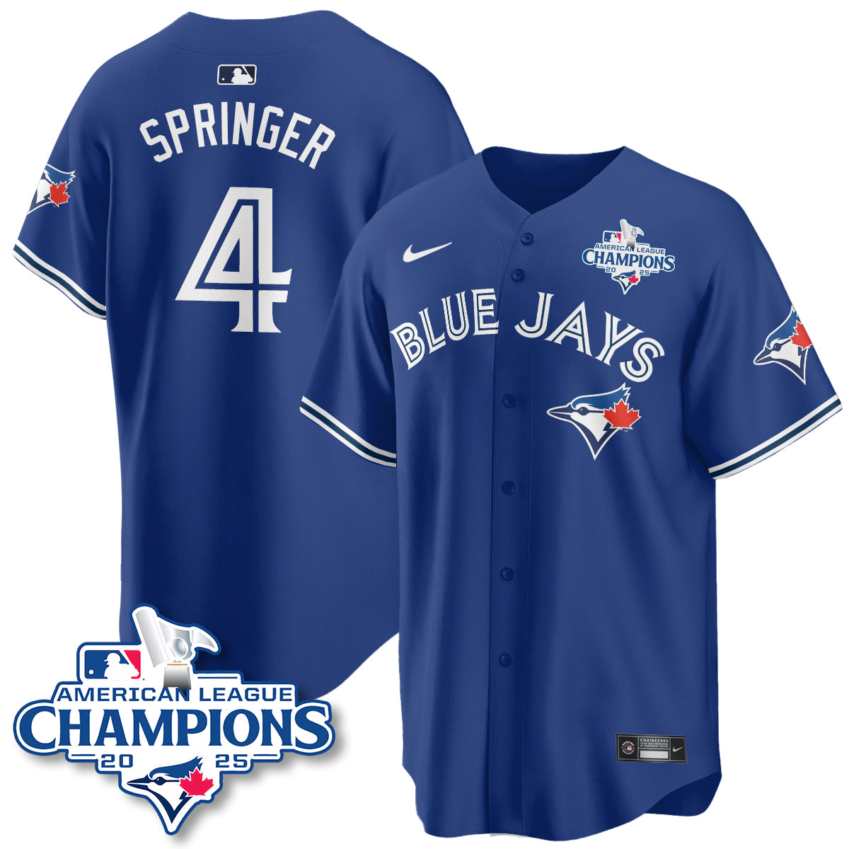 Toronto Blue Jays 2025 American League Champions Jersey - All Stitched