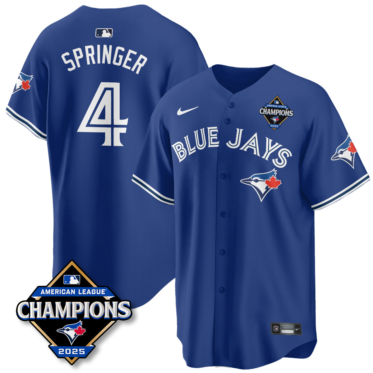 Toronto Blue Jays 2025 American League Champions Jersey - All Stitched