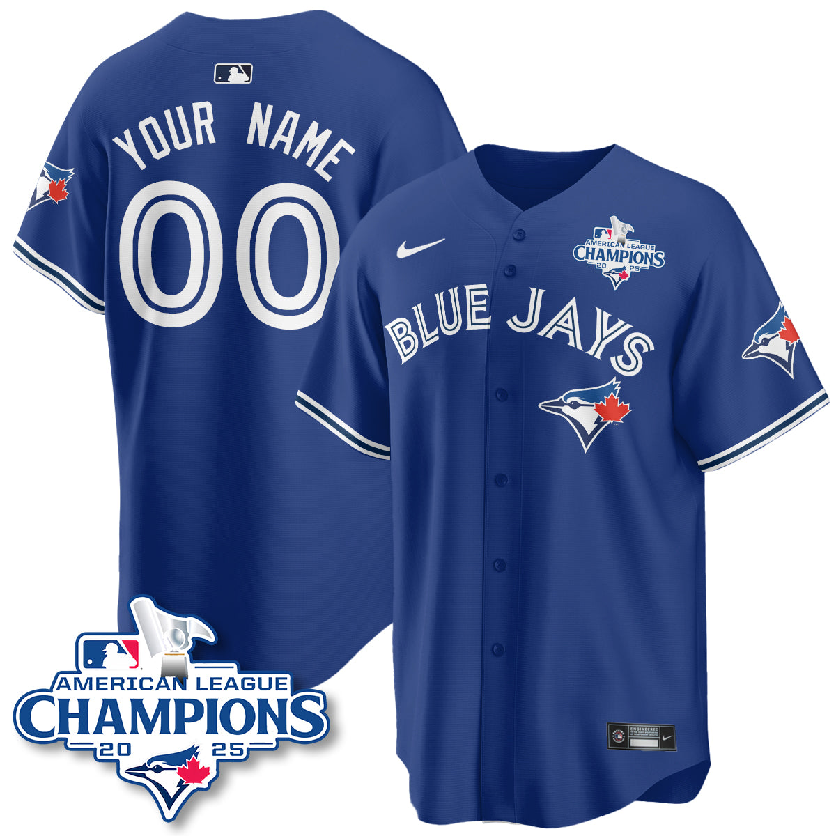 Toronto Blue Jays 2025 American League Champions Jersey - All Stitched