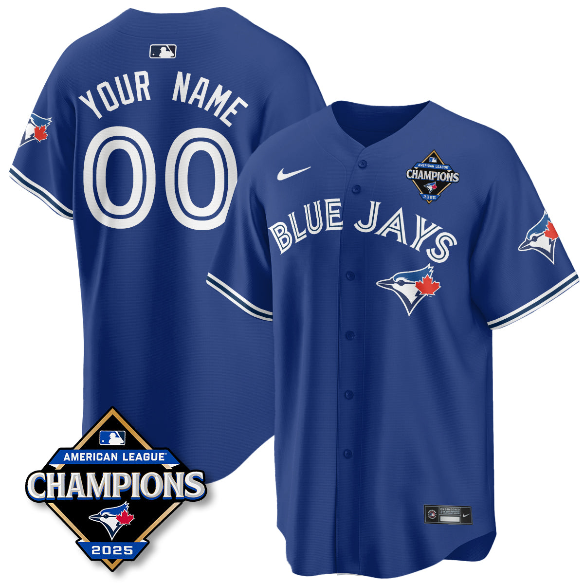 Toronto Blue Jays 2025 American League Champions Jersey - All Stitched
