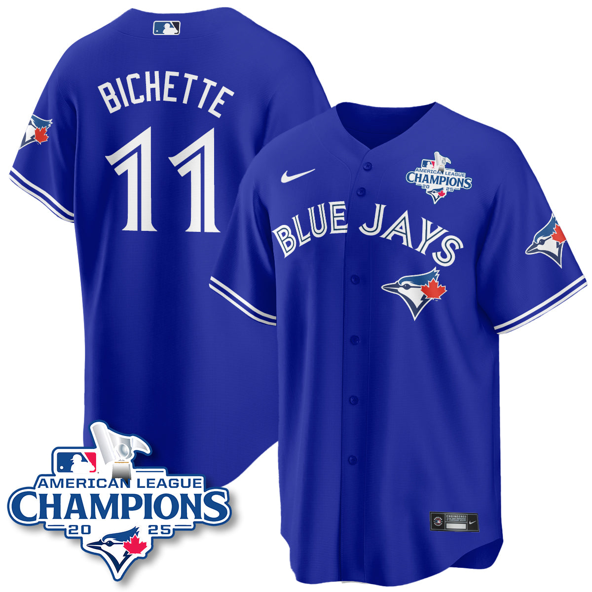 Toronto Blue Jays 2025 American League Champions Jersey - All Stitched