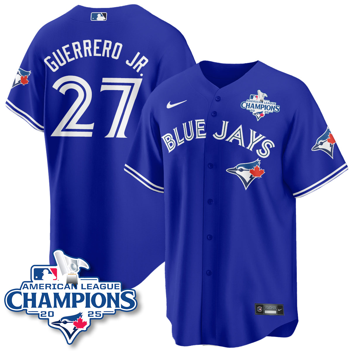 Toronto Blue Jays 2025 American League Champions Jersey - All Stitched