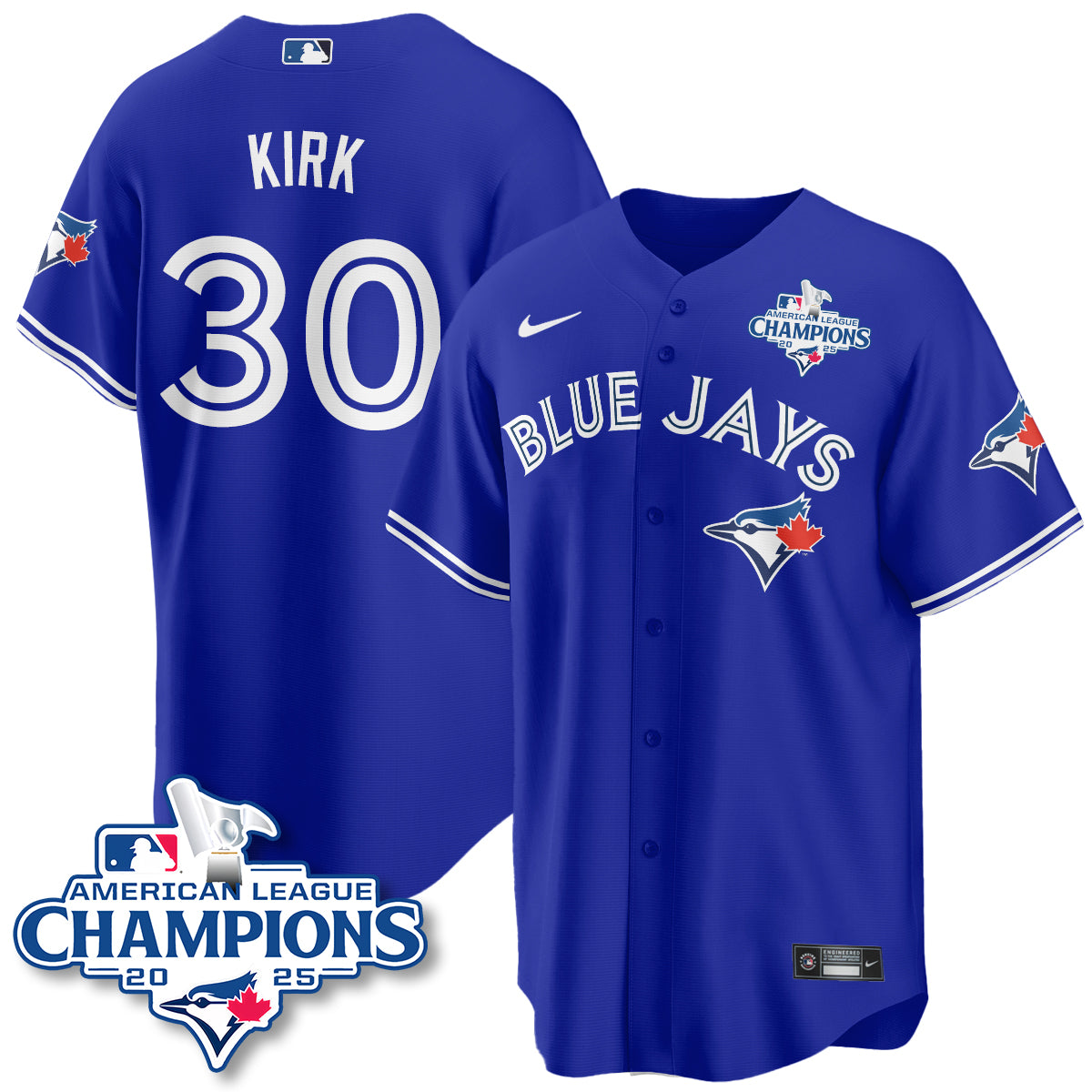 Toronto Blue Jays 2025 American League Champions Jersey - All Stitched