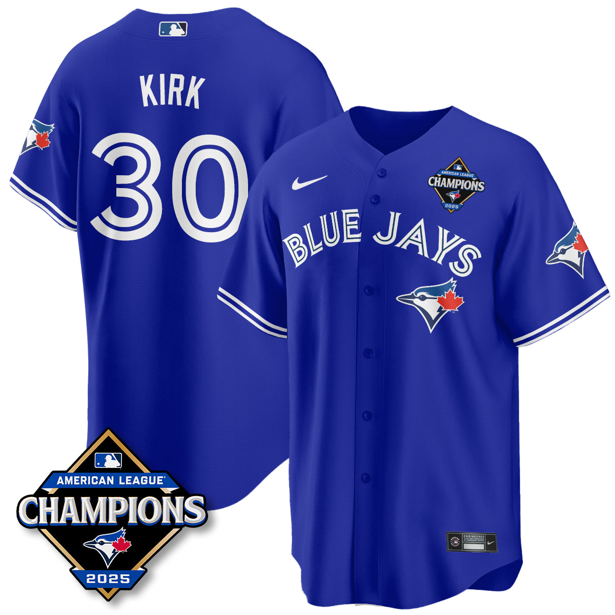 Toronto Blue Jays 2025 American League Champions Jersey - All Stitched