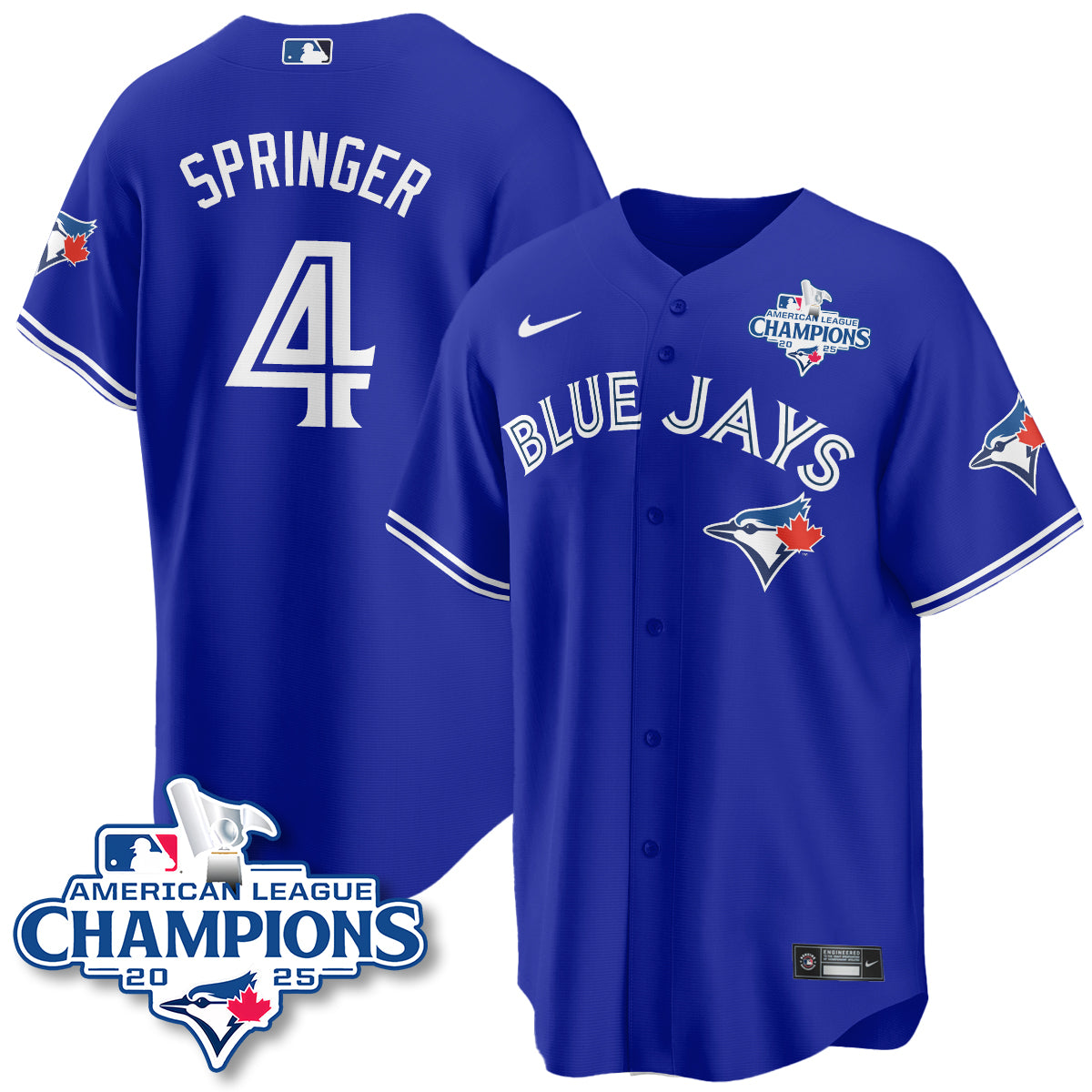 Toronto Blue Jays 2025 American League Champions Jersey - All Stitched