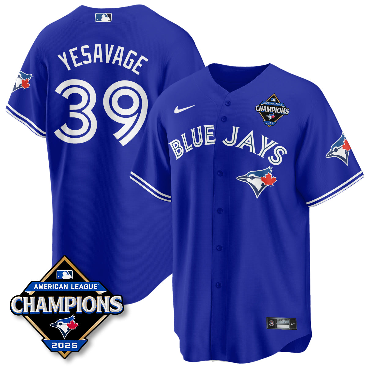 Toronto Blue Jays 2025 American League Champions Jersey - All Stitched
