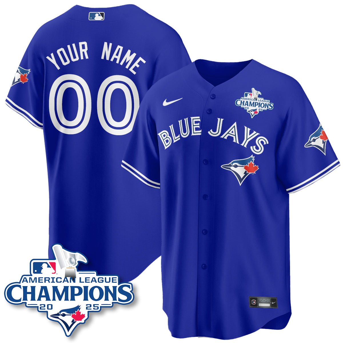 Toronto Blue Jays 2025 American League Champions Jersey - All Stitched