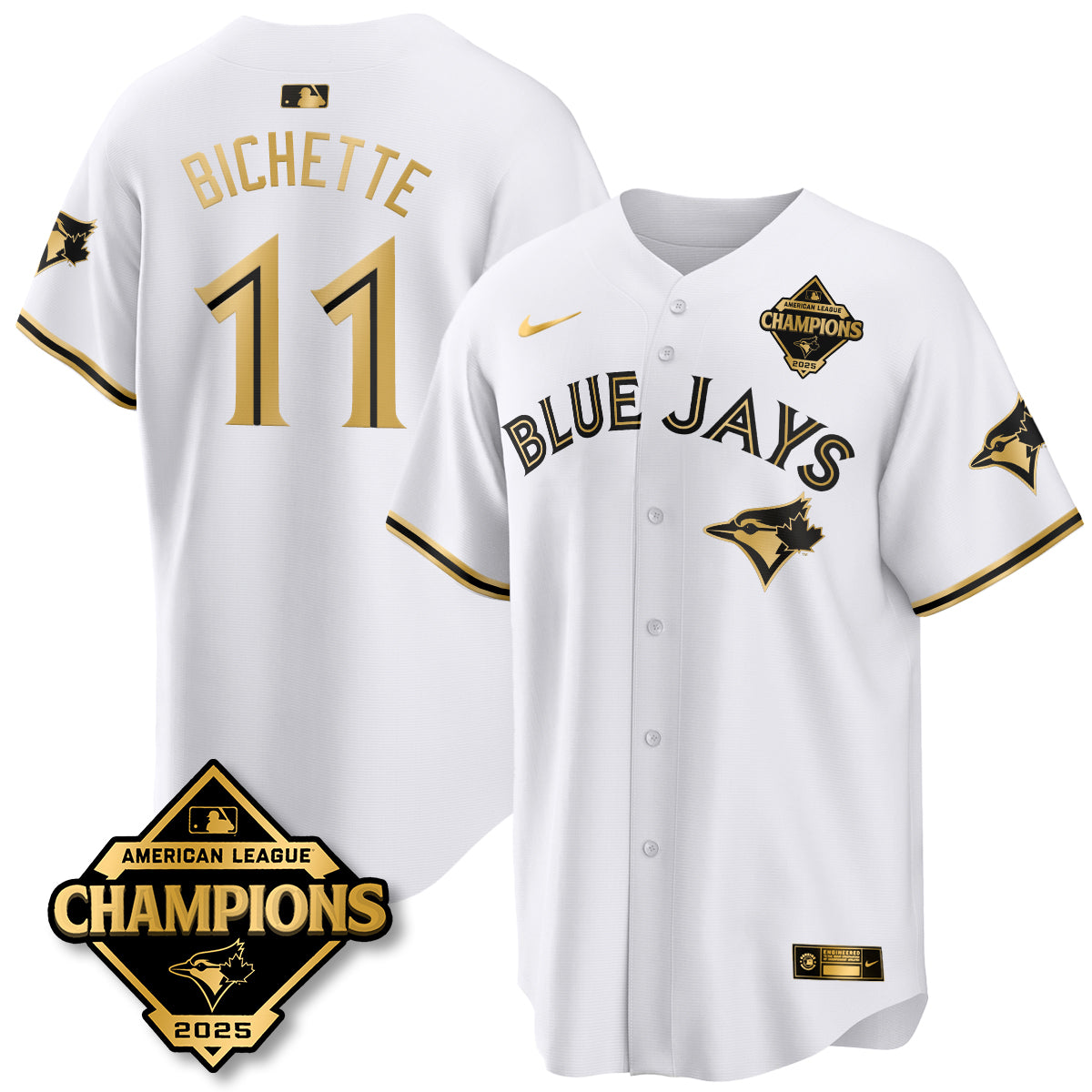 Toronto Blue Jays 2025 American League Champions Jersey - All Stitched