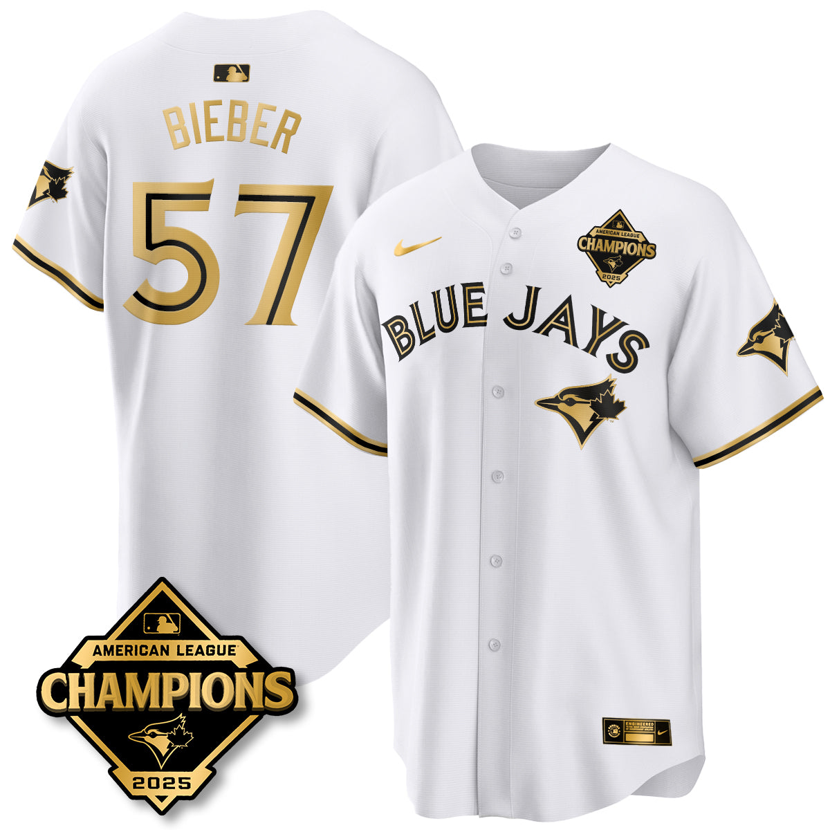Toronto Blue Jays 2025 American League Champions Jersey - All Stitched