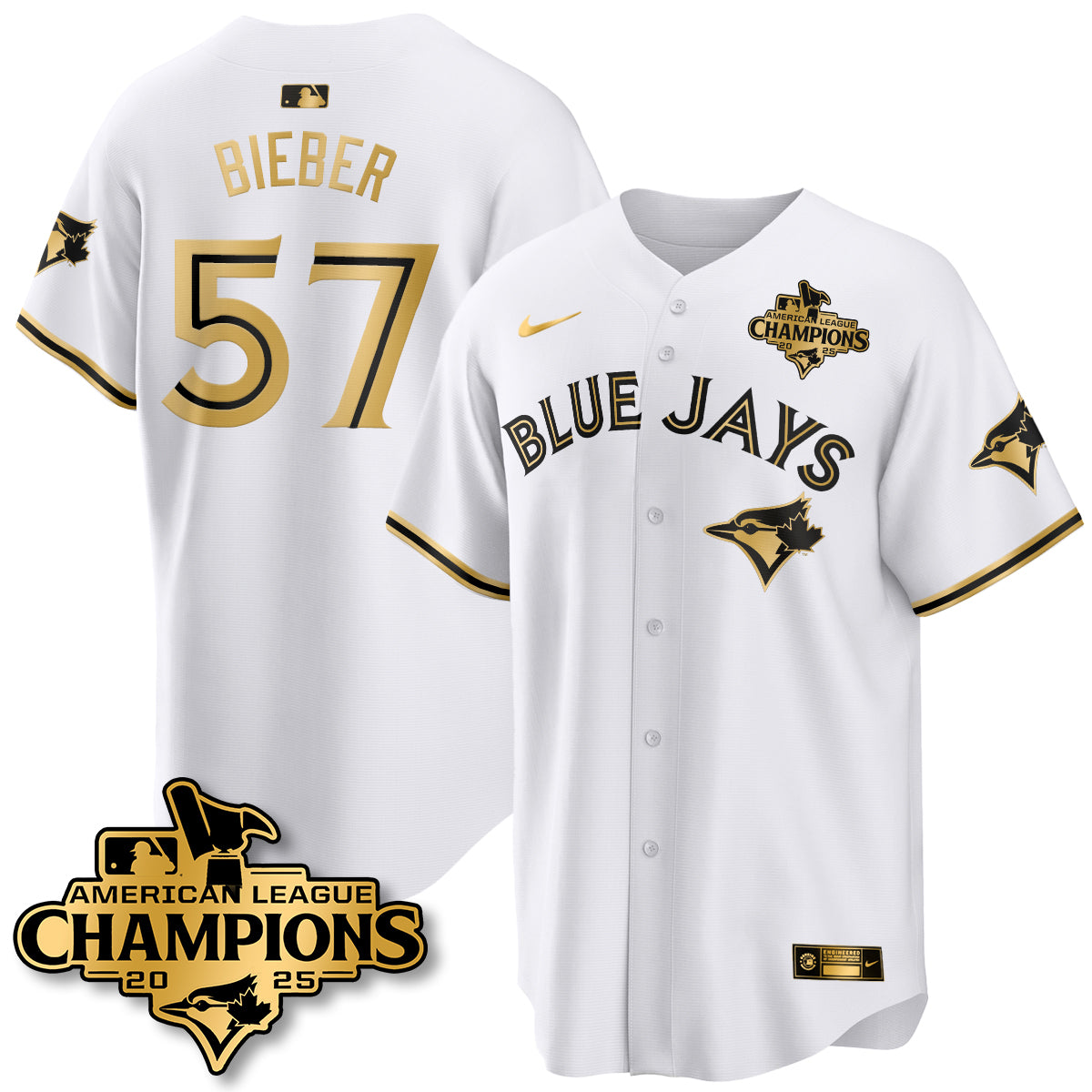Toronto Blue Jays 2025 American League Champions Jersey - All Stitched