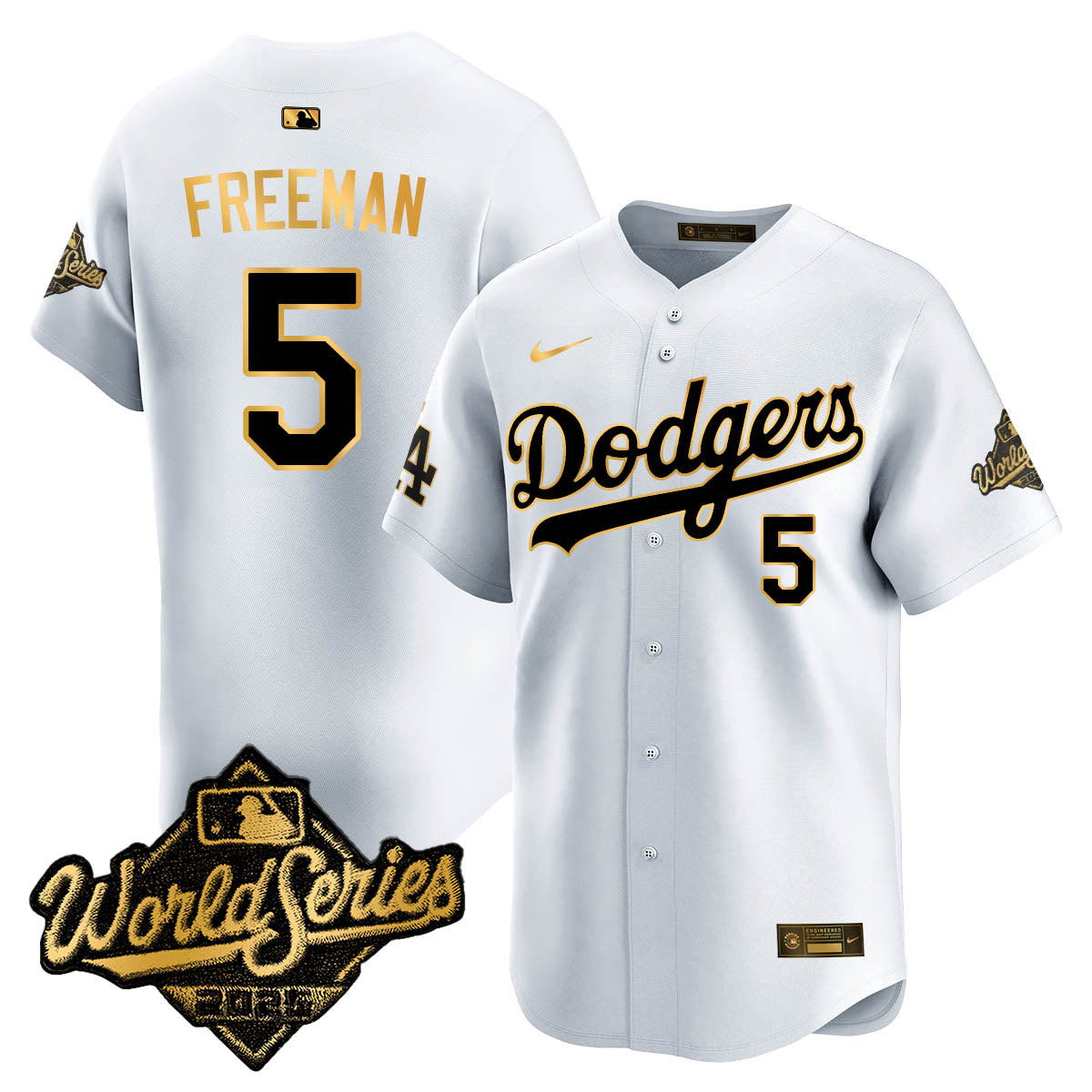 Los Angeles Dodgers 2025 World Series Gold Jersey - All Stitched