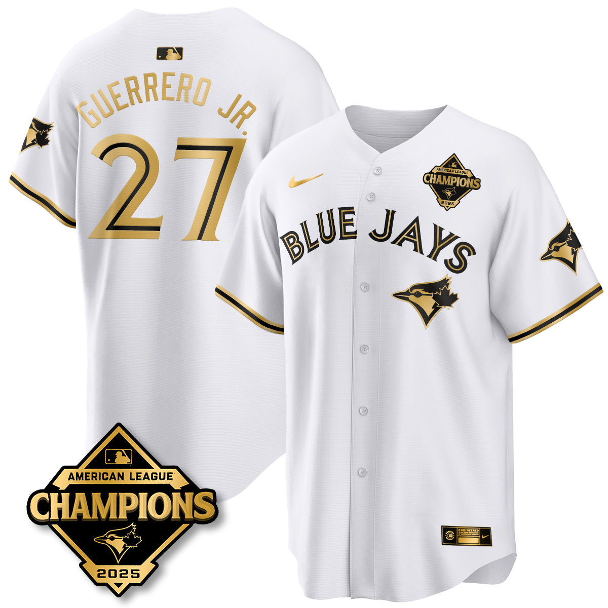 Toronto Blue Jays 2025 American League Champions Jersey - All Stitched