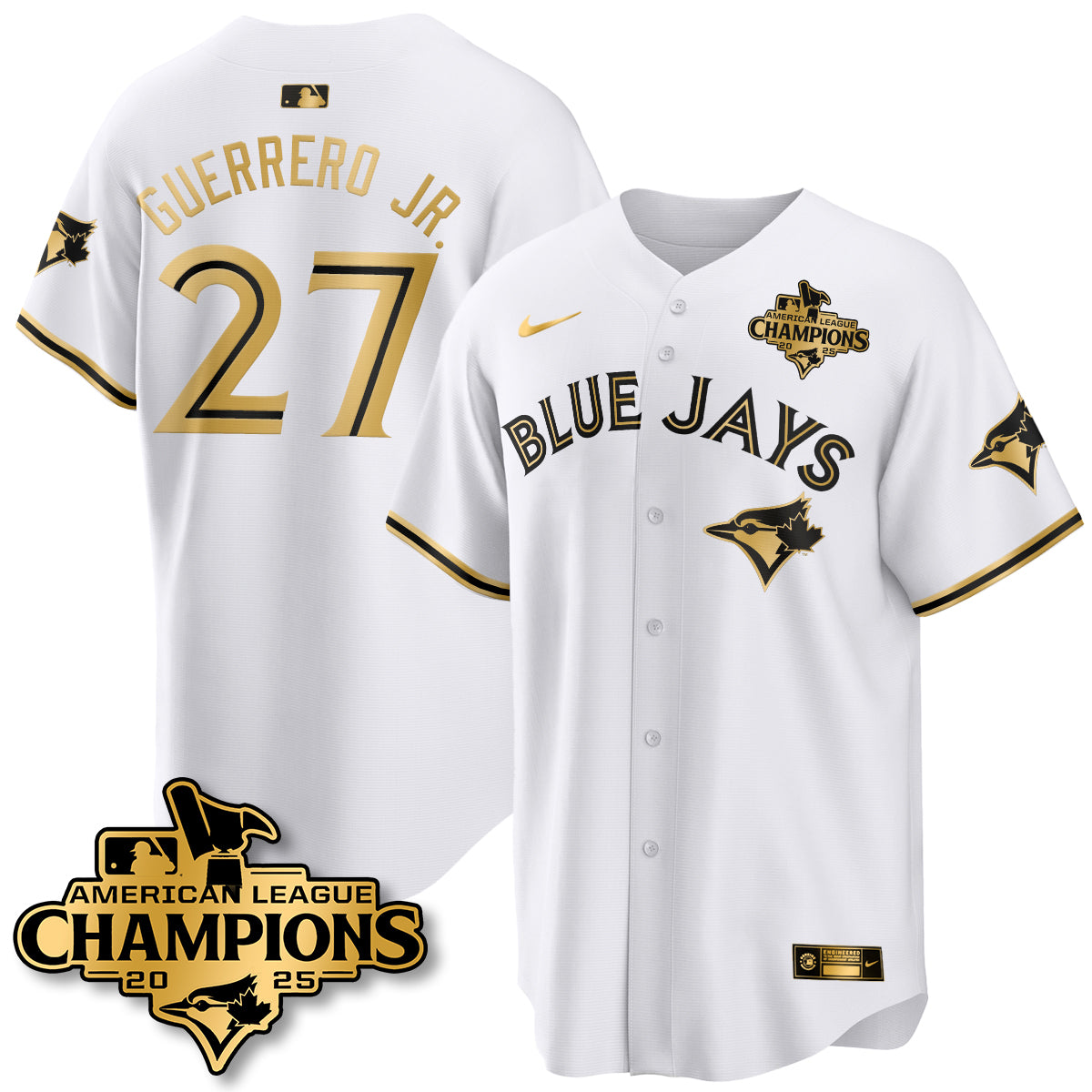 Toronto Blue Jays 2025 American League Champions Jersey - All Stitched