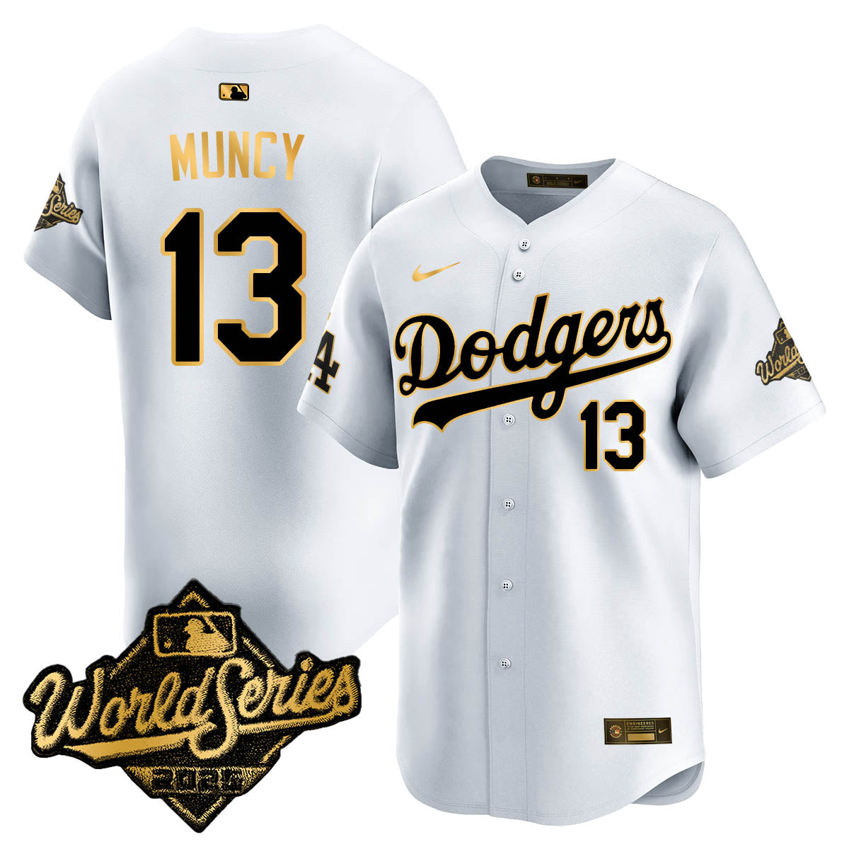 Los Angeles Dodgers 2025 World Series Gold Jersey - All Stitched