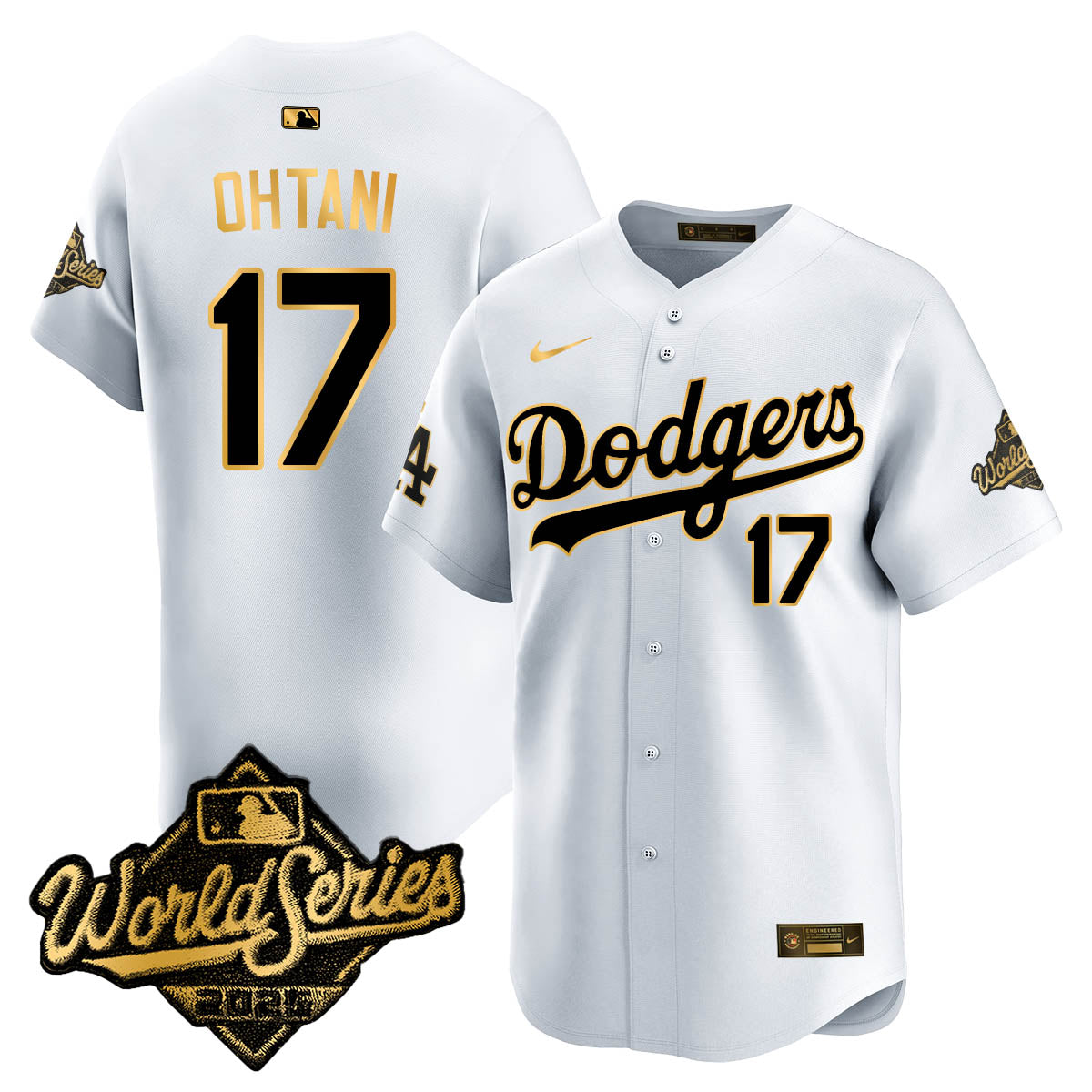 Los Angeles Dodgers 2025 World Series Gold Jersey - All Stitched