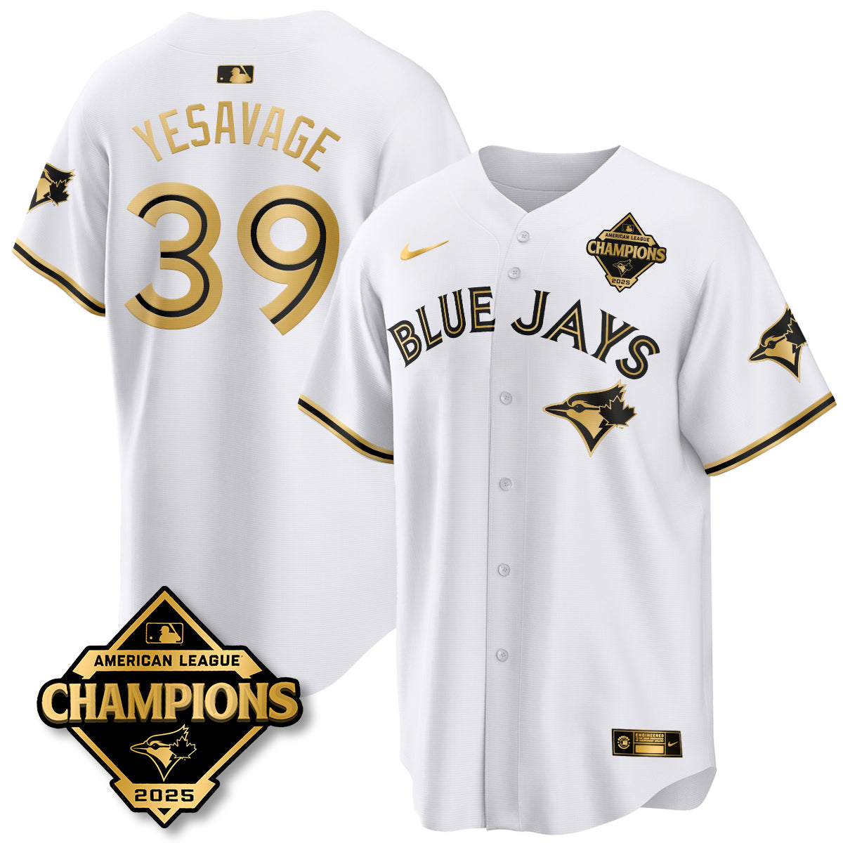 Toronto Blue Jays 2025 American League Champions Jersey - All Stitched