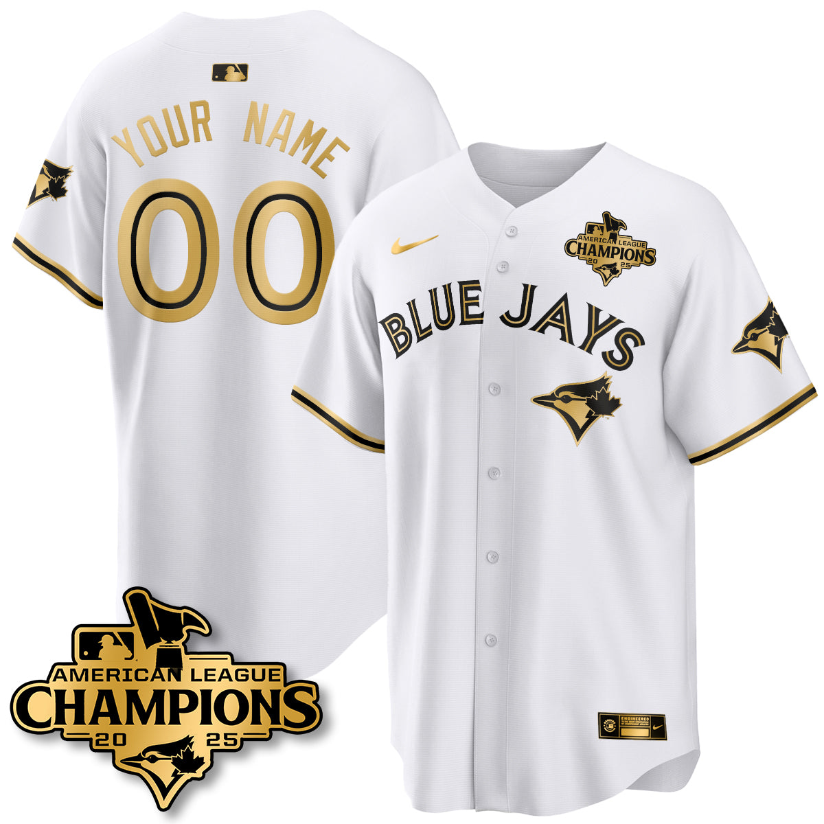 Toronto Blue Jays 2025 American League Champions Jersey - All Stitched