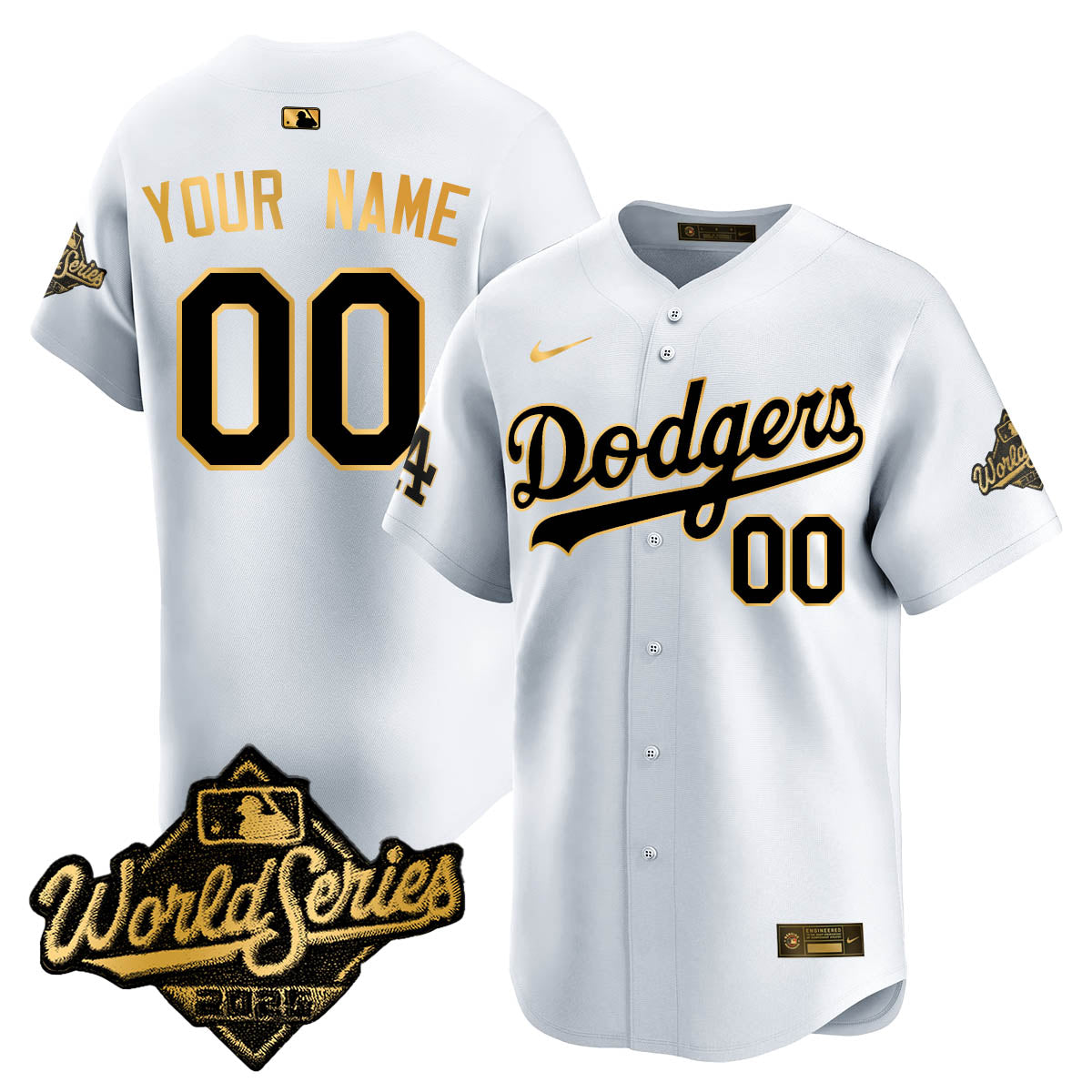 Los Angeles Dodgers 2025 World Series Gold Jersey - All Stitched