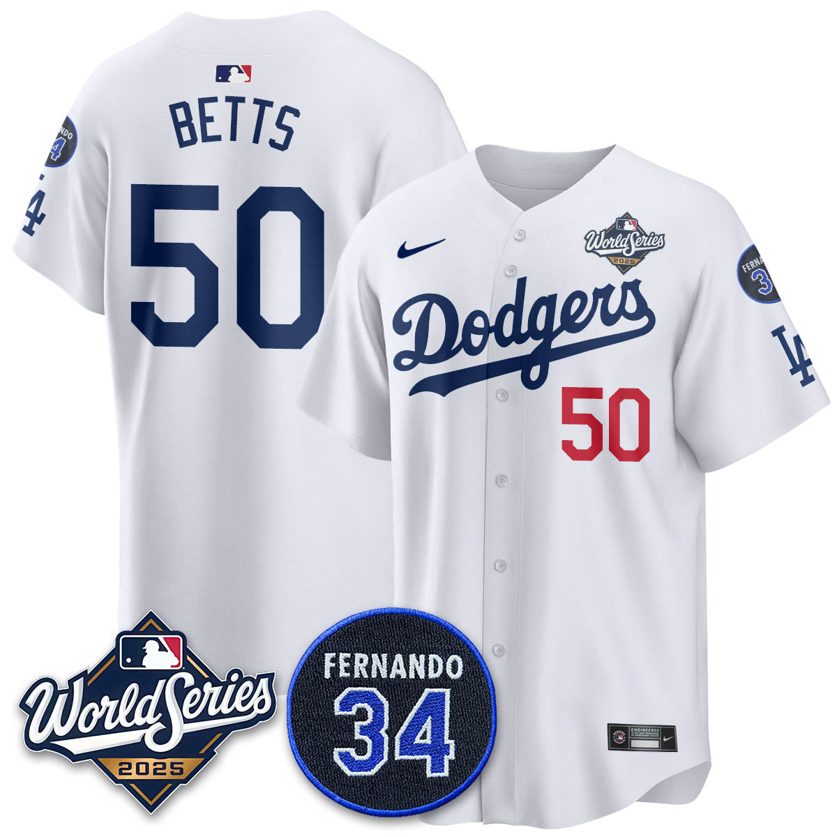 Los Angeles Dodgers 2025 National League Champions Jersey - All Stitched