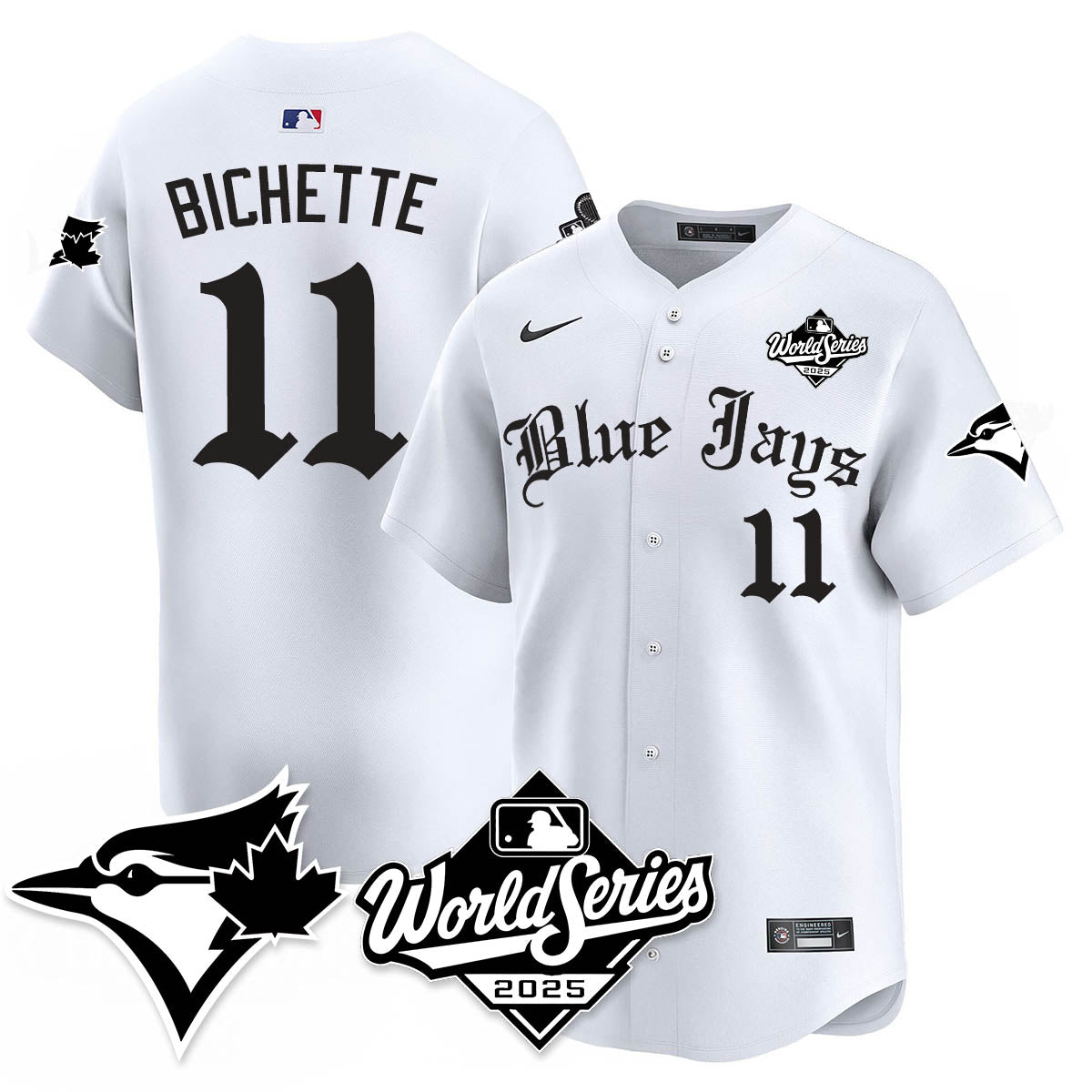 Toronto Blue Jays Gothic 2025 World Series Jersey - All Stitched