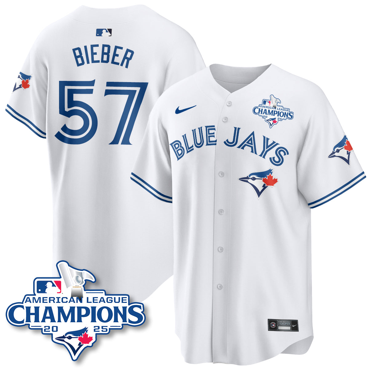 Toronto Blue Jays 2025 American League Champions Jersey - All Stitched