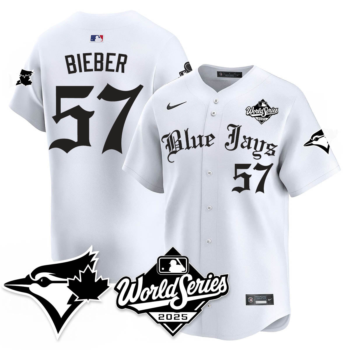 Toronto Blue Jays Gothic 2025 World Series Jersey - All Stitched