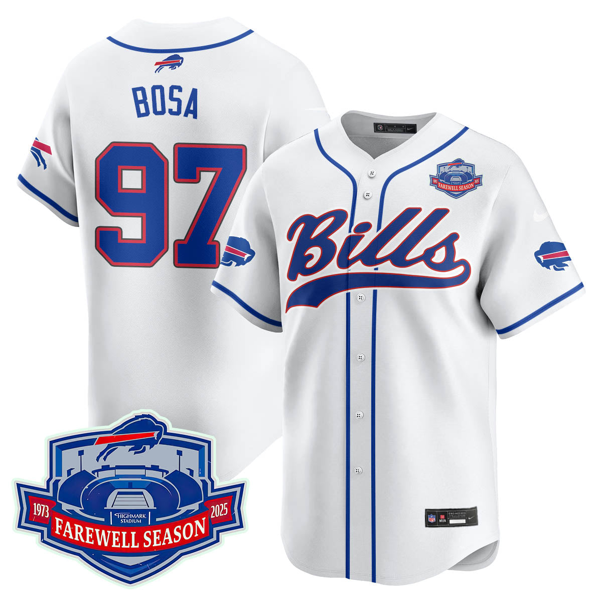 Buffalo Bills 2025 Baseball Jersey All Stitched - Farewell to Highmark Stadium