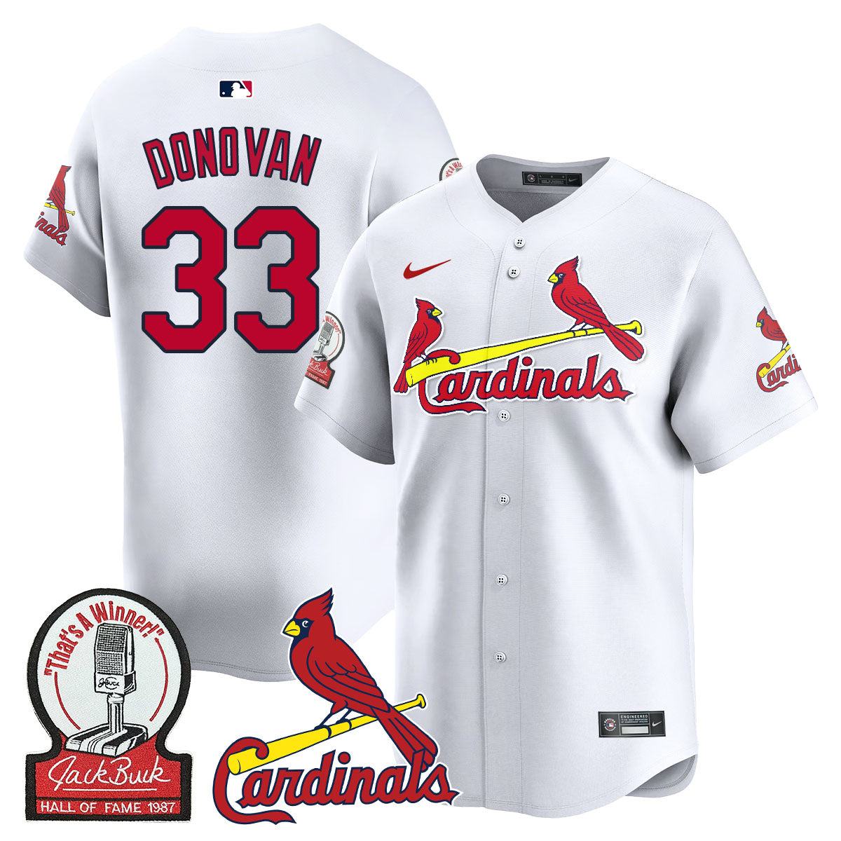 St. Louis Cardinals Jack Buck Limited Jersey - All Stitched
