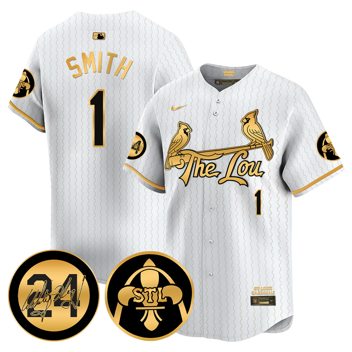 Cardinals 2024 City Connect Jersey TLA - Whitey Herzog Memorial Patch - All Stitched
