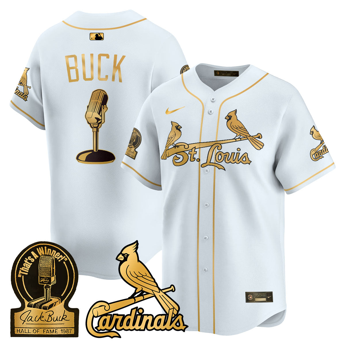 St. Louis Cardinals Jack Buck Limited Jersey - All Stitched